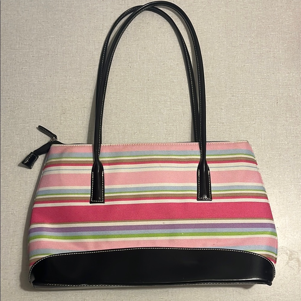 Kate Spade Pink and Black Shoulder Bag with Stripes - Picture 3 of 8